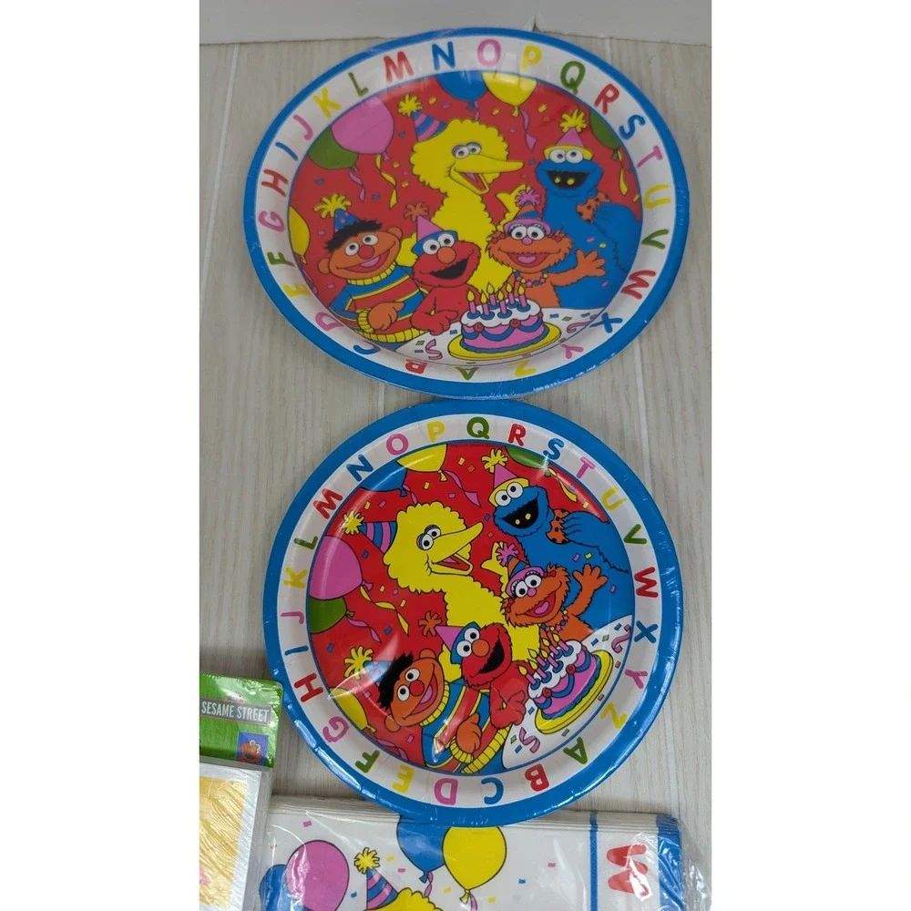 Vintage Sesame Street Party Supplies ABC Birthday Plates Napkins Invites